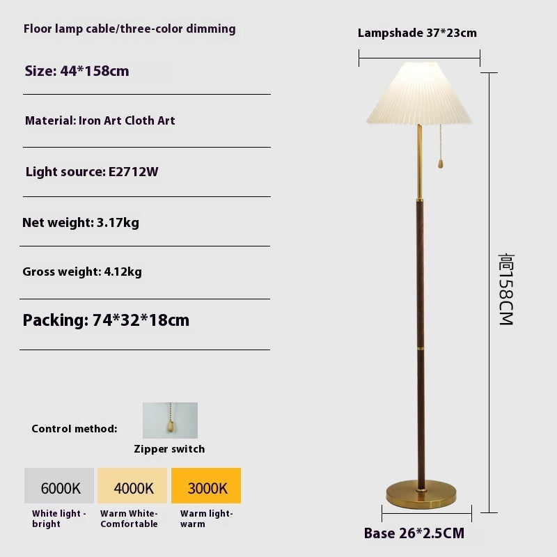 Luma Pleat – Elegancka Lampa Podłogowa z Plisowanym Abażurem