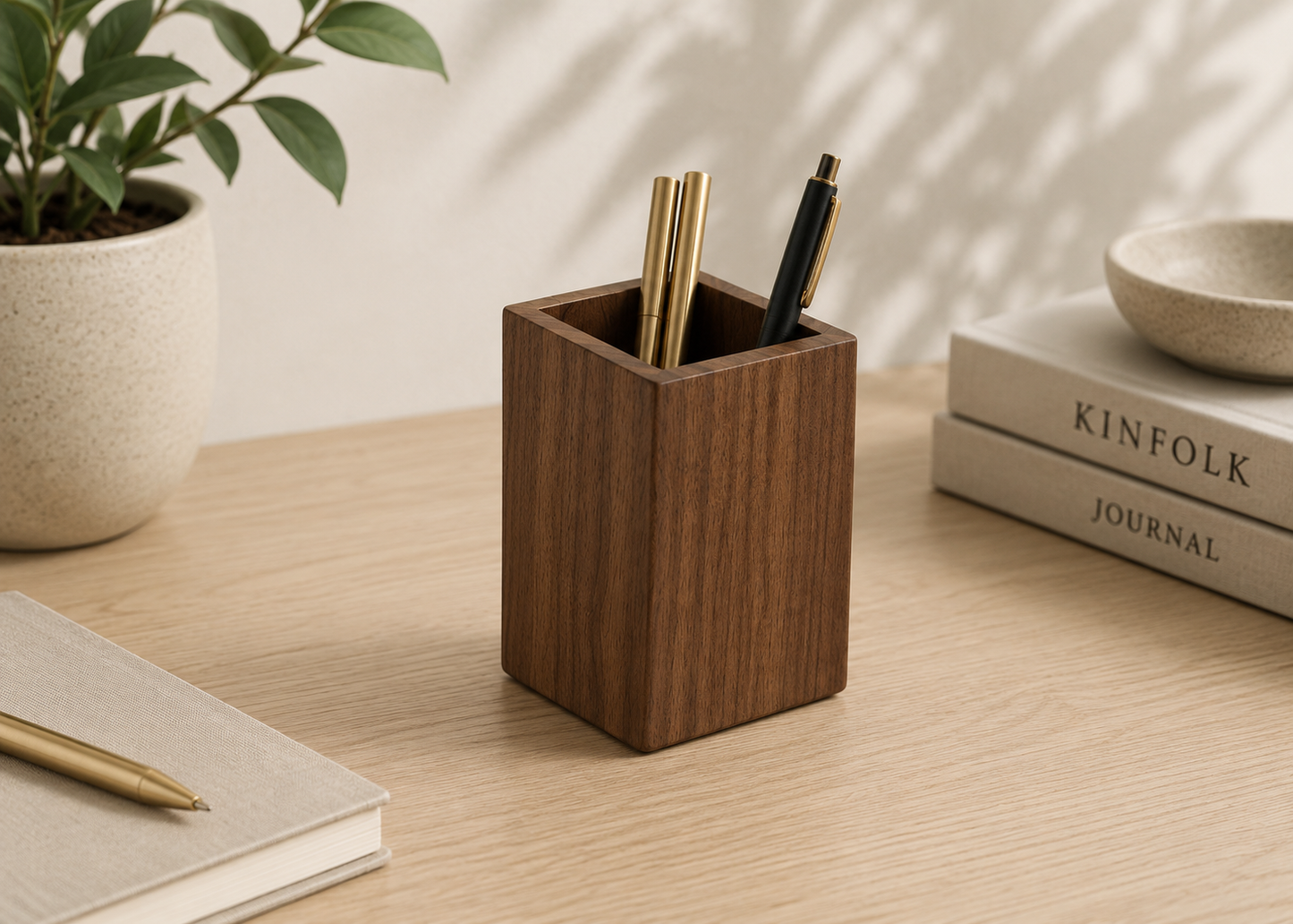 Wooden pen holder