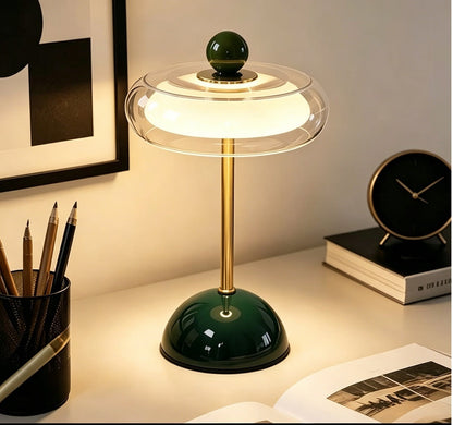 Mira – Retro lampa stołowa LED w kolorze kremowym