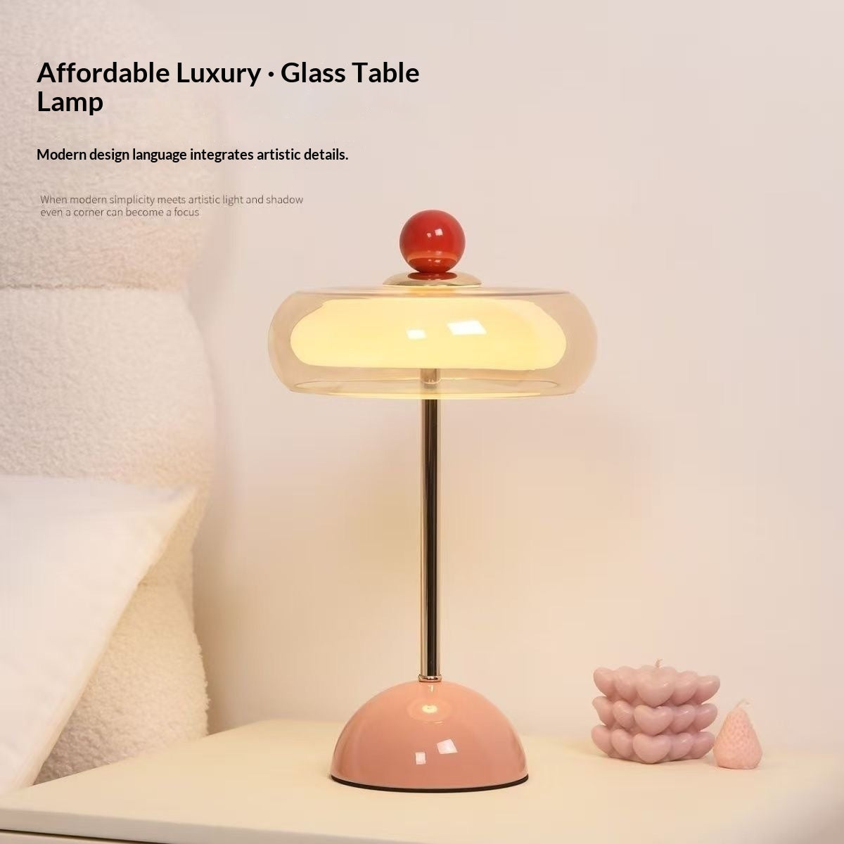 Mira – Retro lampa stołowa LED w kolorze kremowym
