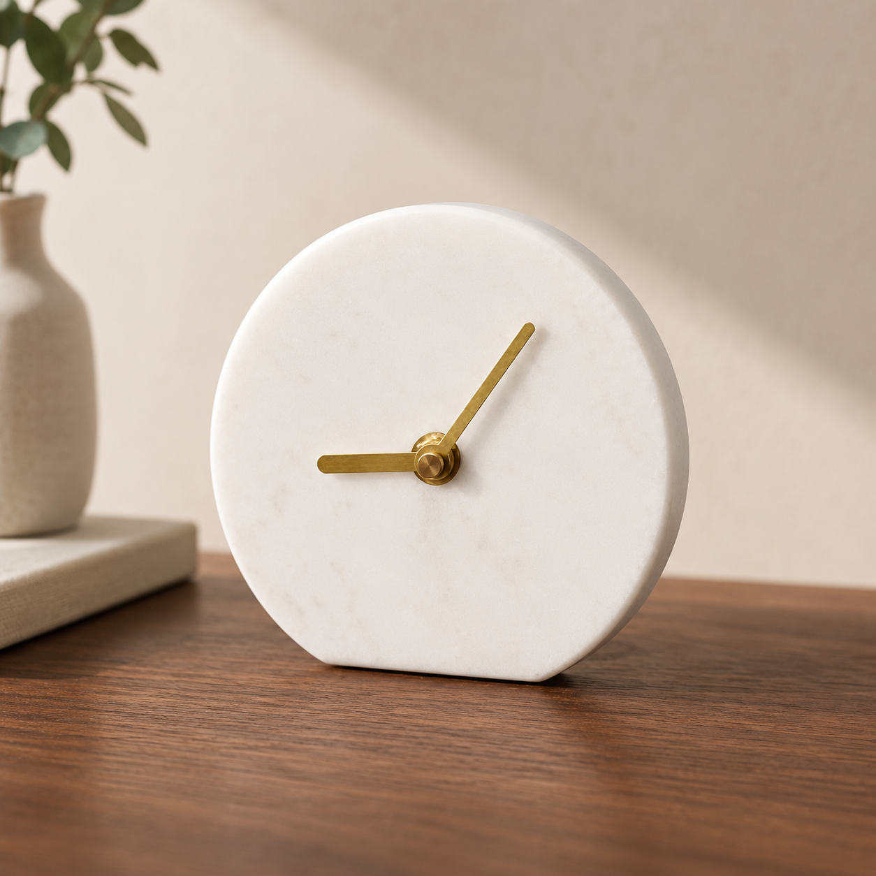 Scandinavian style marble table clock