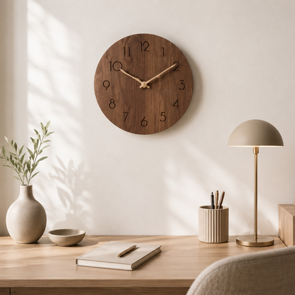 Walnut wall clock