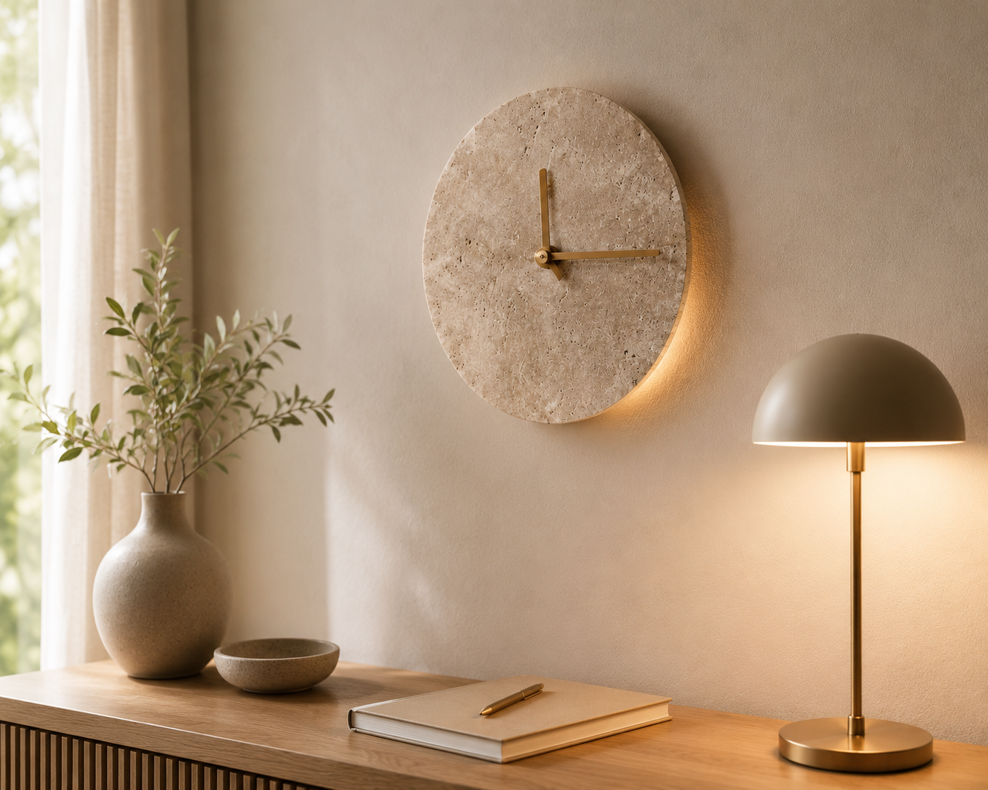 Stone wall clock