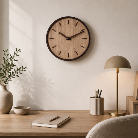 Bentwood Wall Clock with Natural Wood Finish