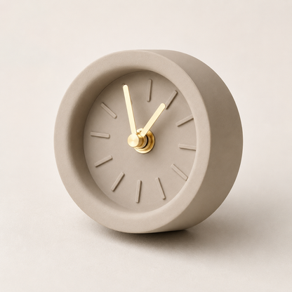 Small cement-style table clock