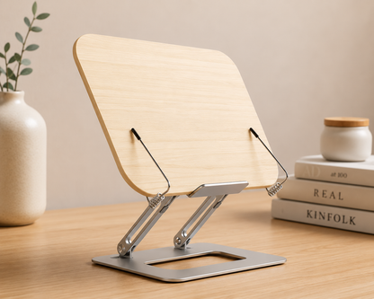 Foldable wooden laptop stand