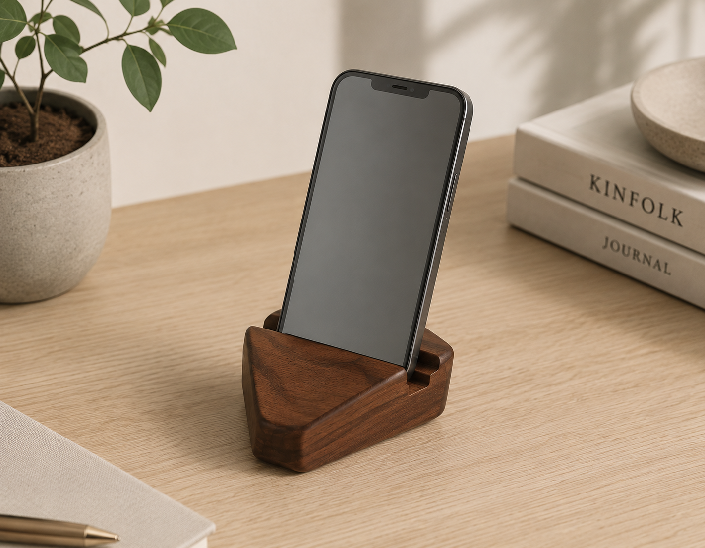 Wooden phone stand