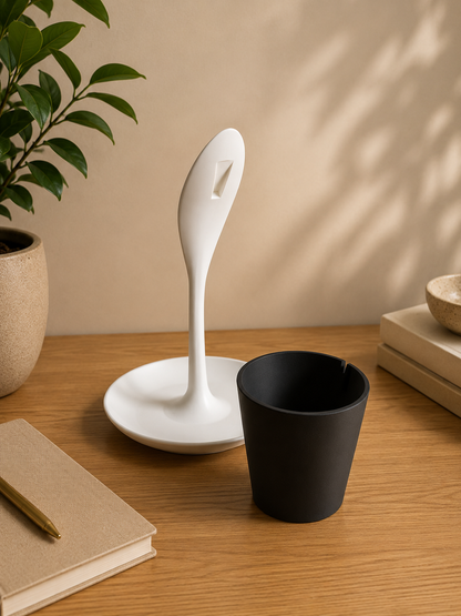 Coffee table lamp with tray