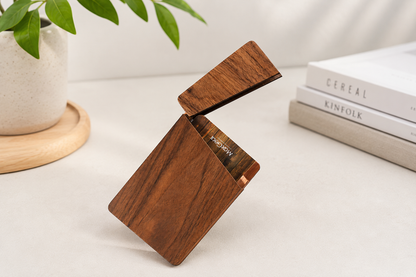 Black walnut business card holder