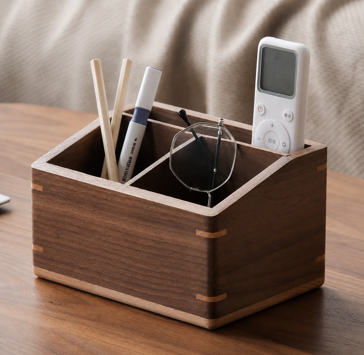 Wooden desk organizer