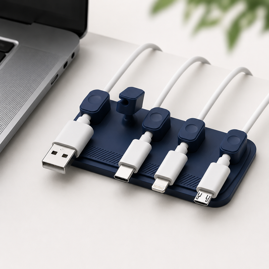 Silicone desk cable organizer