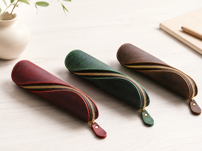Leather case for pens and small office accessories