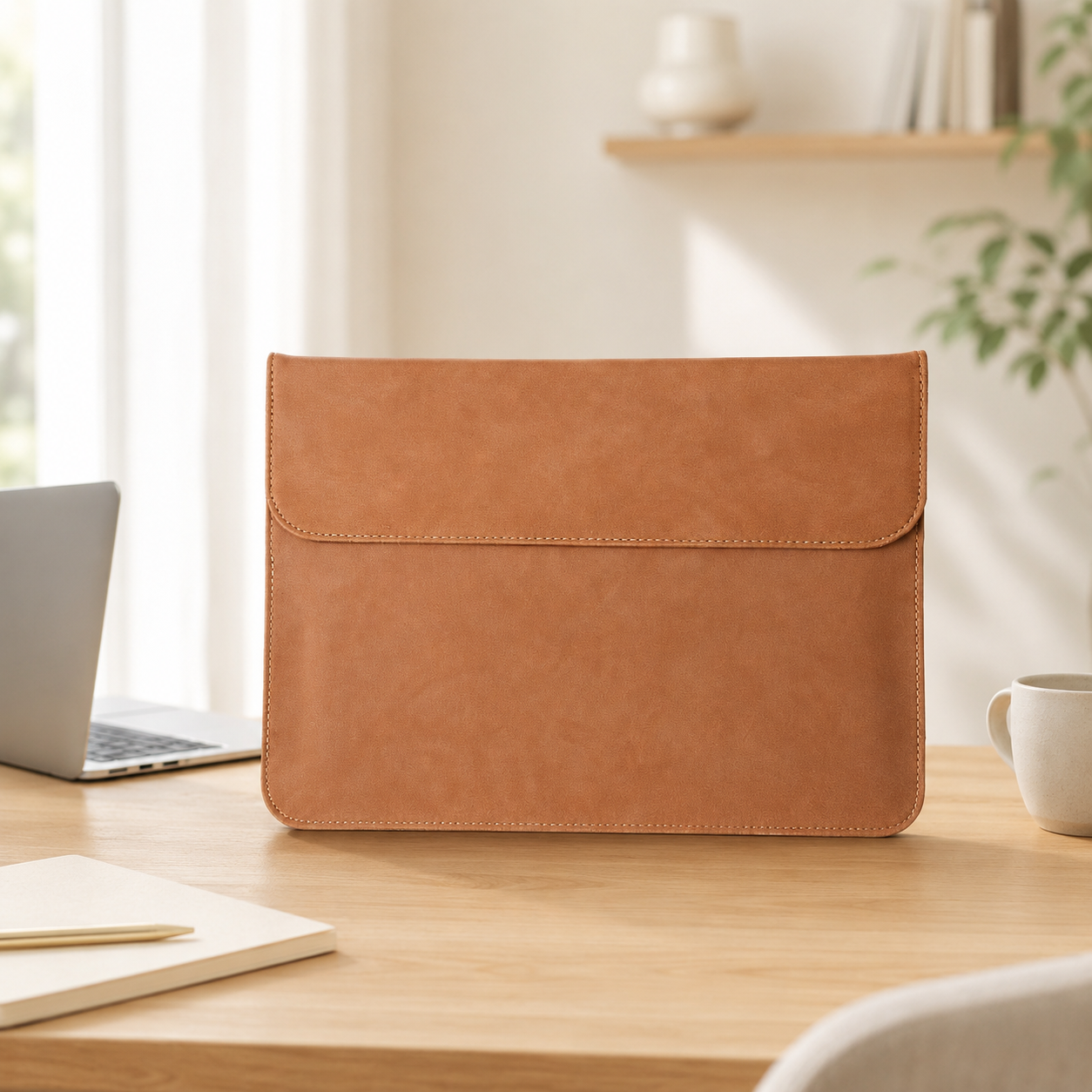 Elegant laptop protective sleeve with magnetic clasp
