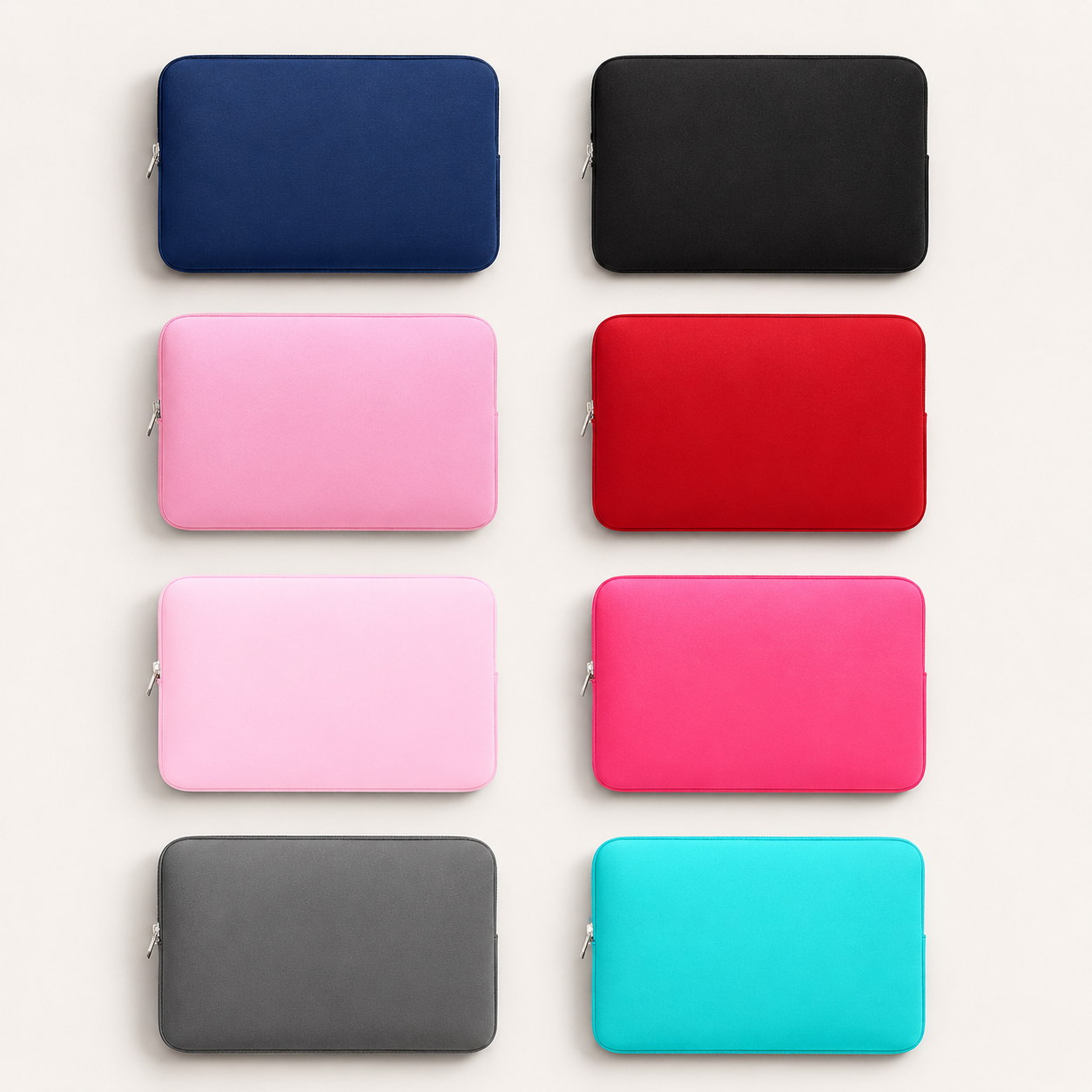 Lightweight laptop sleeve with zipper