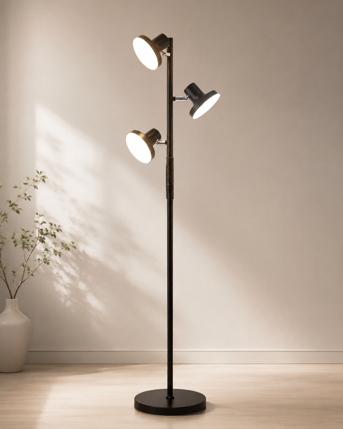 Lysa floor lamp with 3 adjustable spotlights