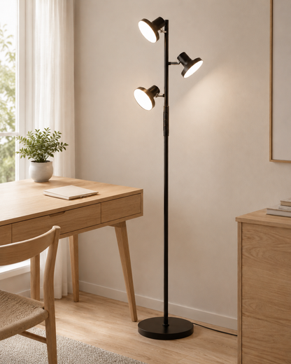 Lysa floor lamp with 3 adjustable spotlights