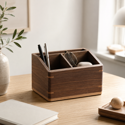 Wooden desk organizer