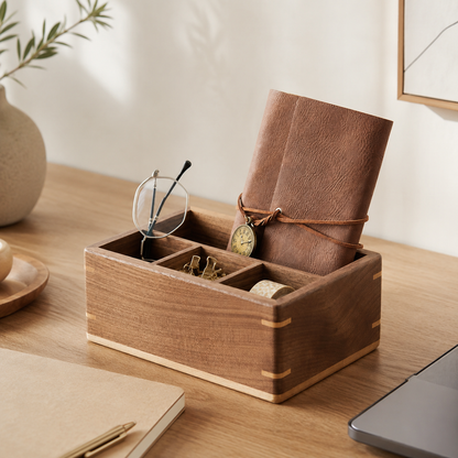 Wooden desk organizer