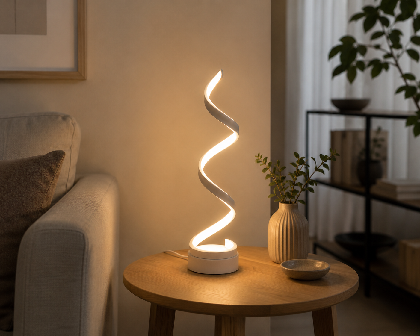 Minimalist LED Wave Lamp
