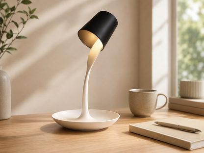 Coffee table lamp with tray