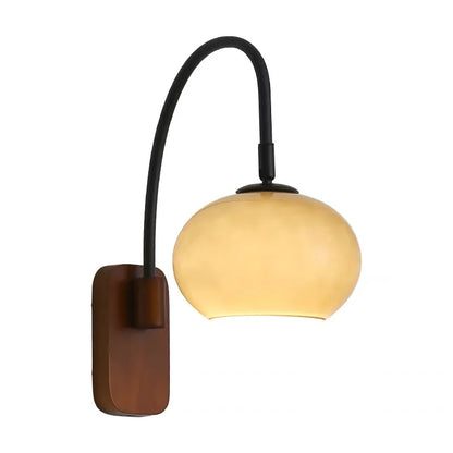 Nordic Glass Wood Wall Lamp