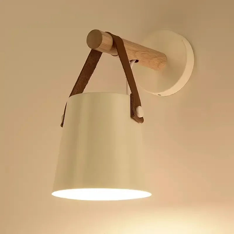 Nordlys wooden and leather wall lamp – Scandinavian minimalism