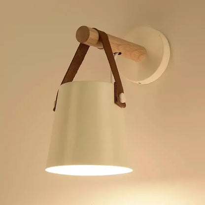 Nordlys wooden and leather wall lamp – Scandinavian minimalism
