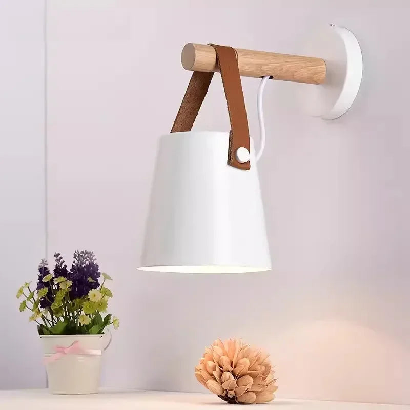 Nordlys wooden and leather wall lamp – Scandinavian minimalism