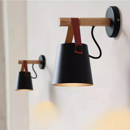 Nordlys wooden and leather wall lamp – Scandinavian minimalism