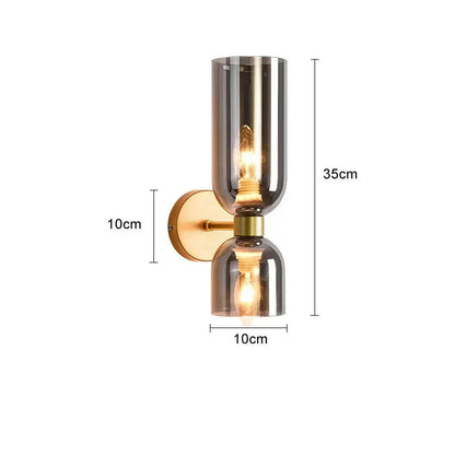 Aurum Smoke wall light with double illumination