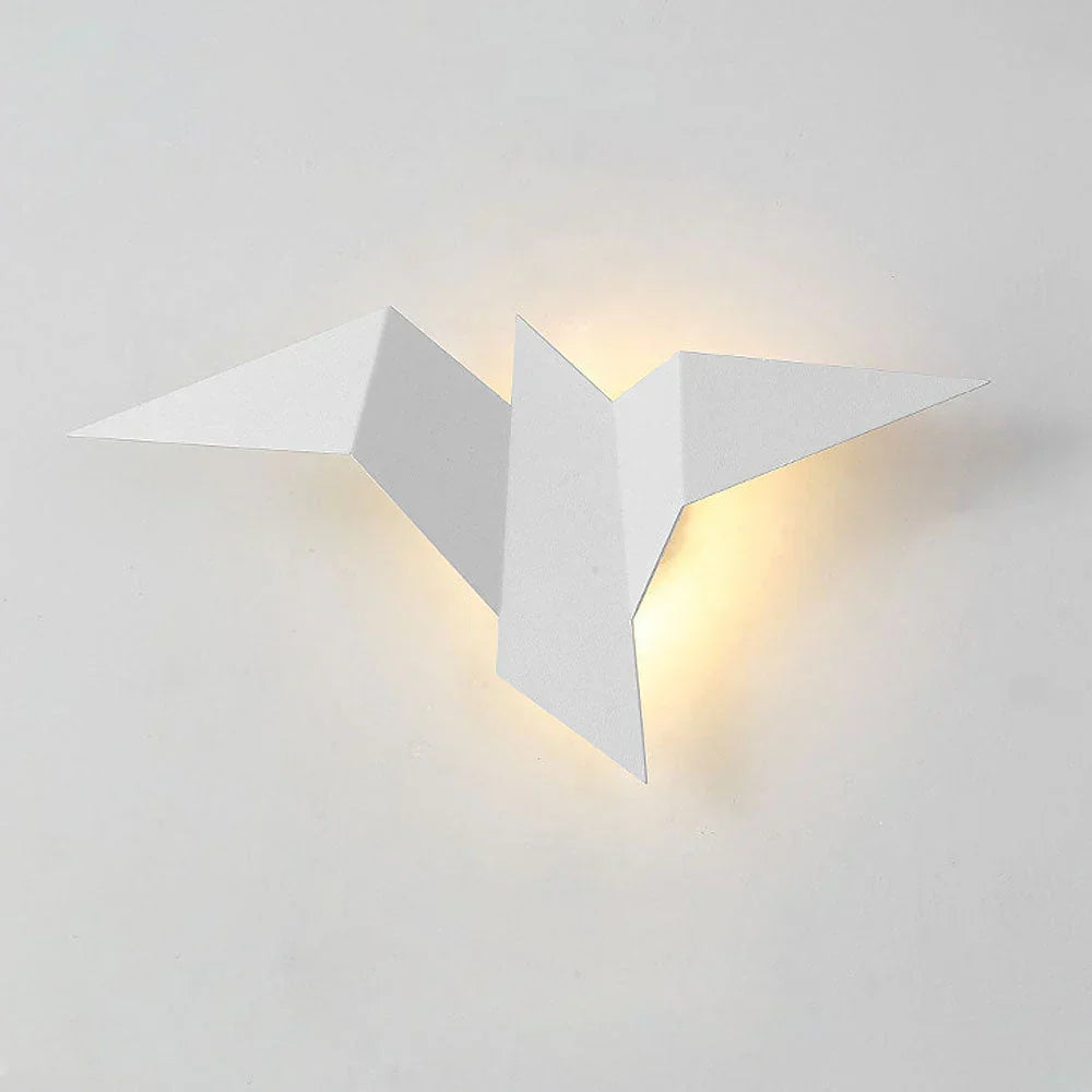 LED Wall Light Origami Bird – artistic light in a lightweight form