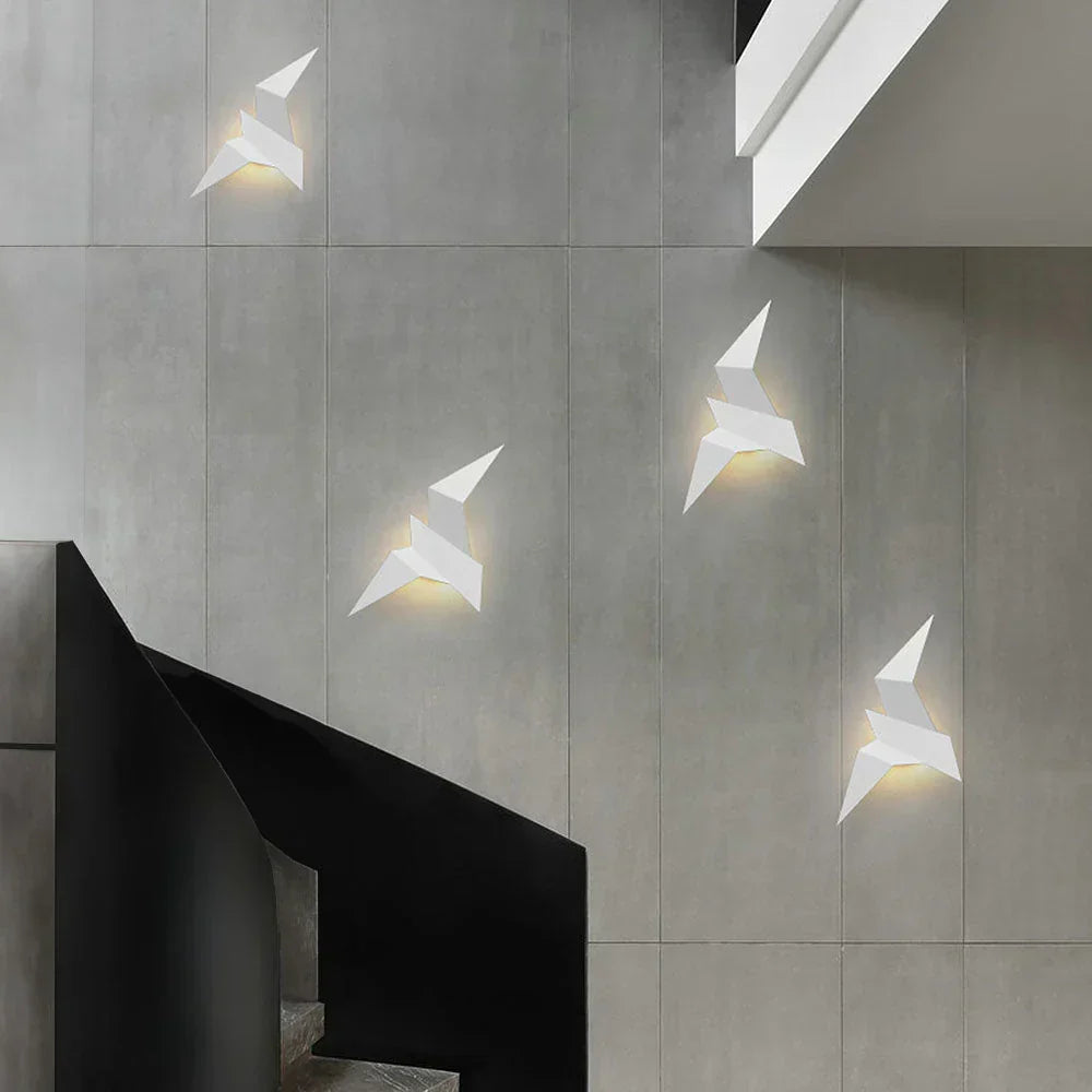 LED Wall Light Origami Bird – artistic light in a lightweight form