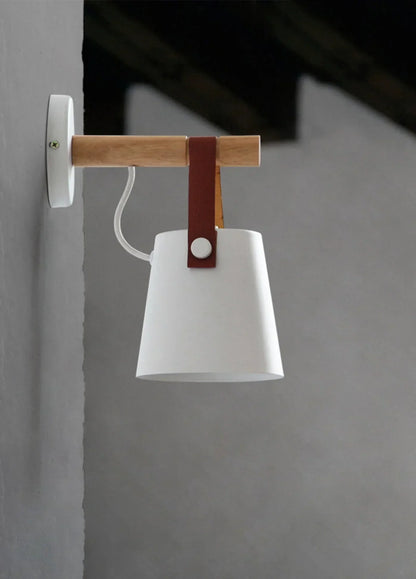 Nordlys wooden and leather wall lamp – Scandinavian minimalism