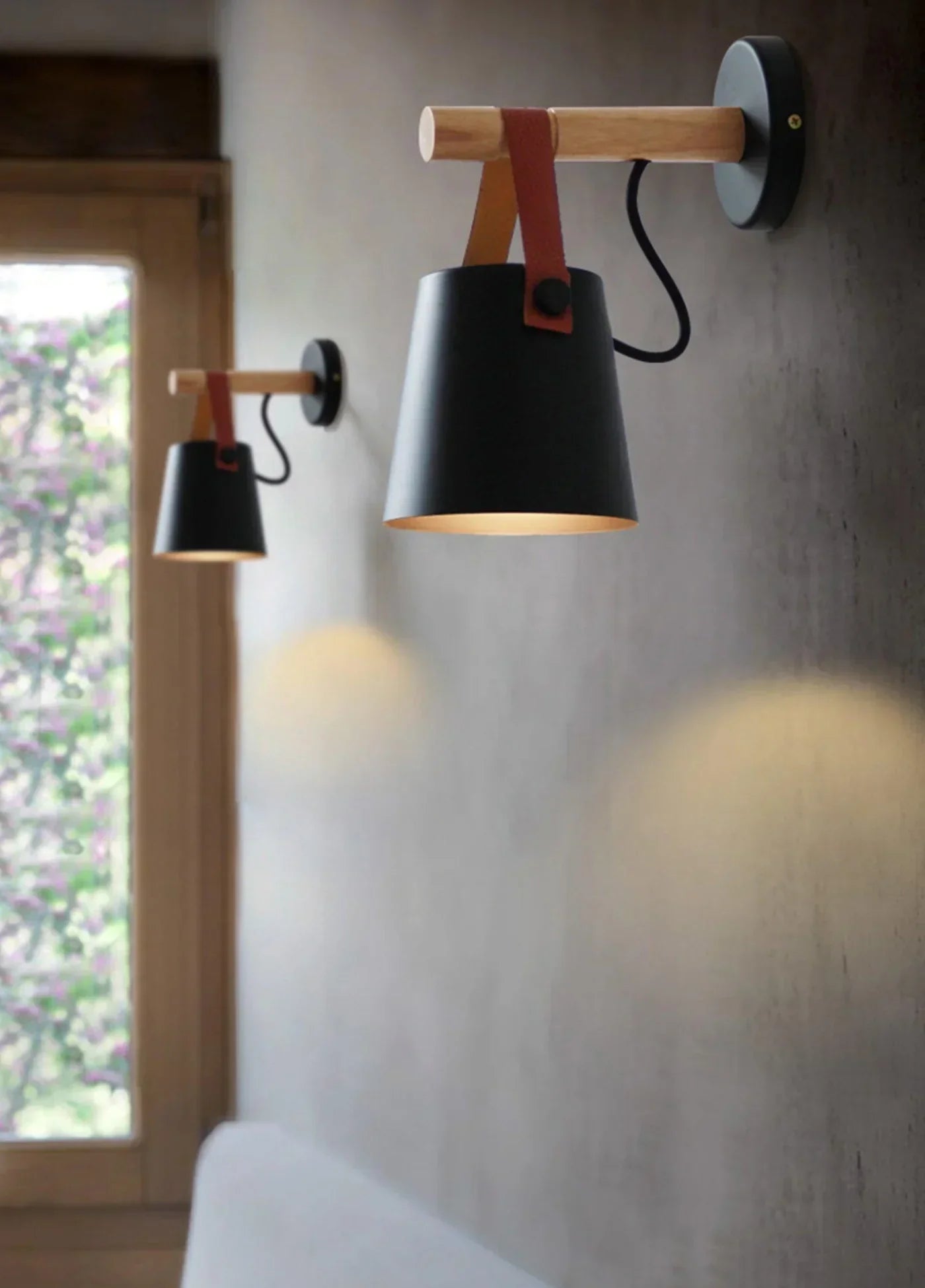 Nordlys wooden and leather wall lamp – Scandinavian minimalism