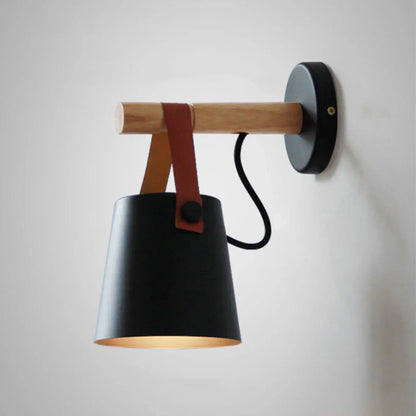 Nordlys wooden and leather wall lamp – Scandinavian minimalism