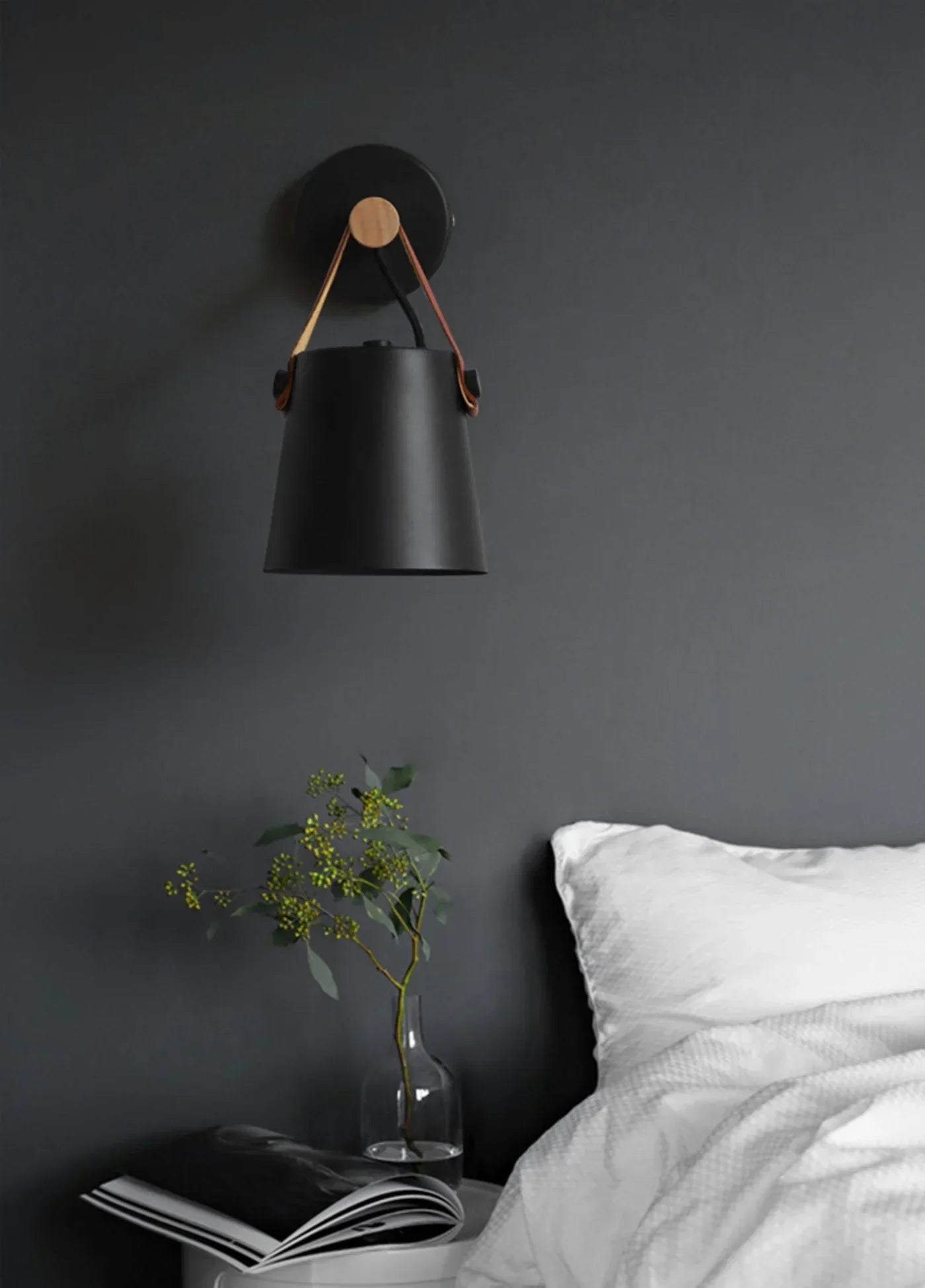 Nordlys wooden and leather wall lamp – Scandinavian minimalism