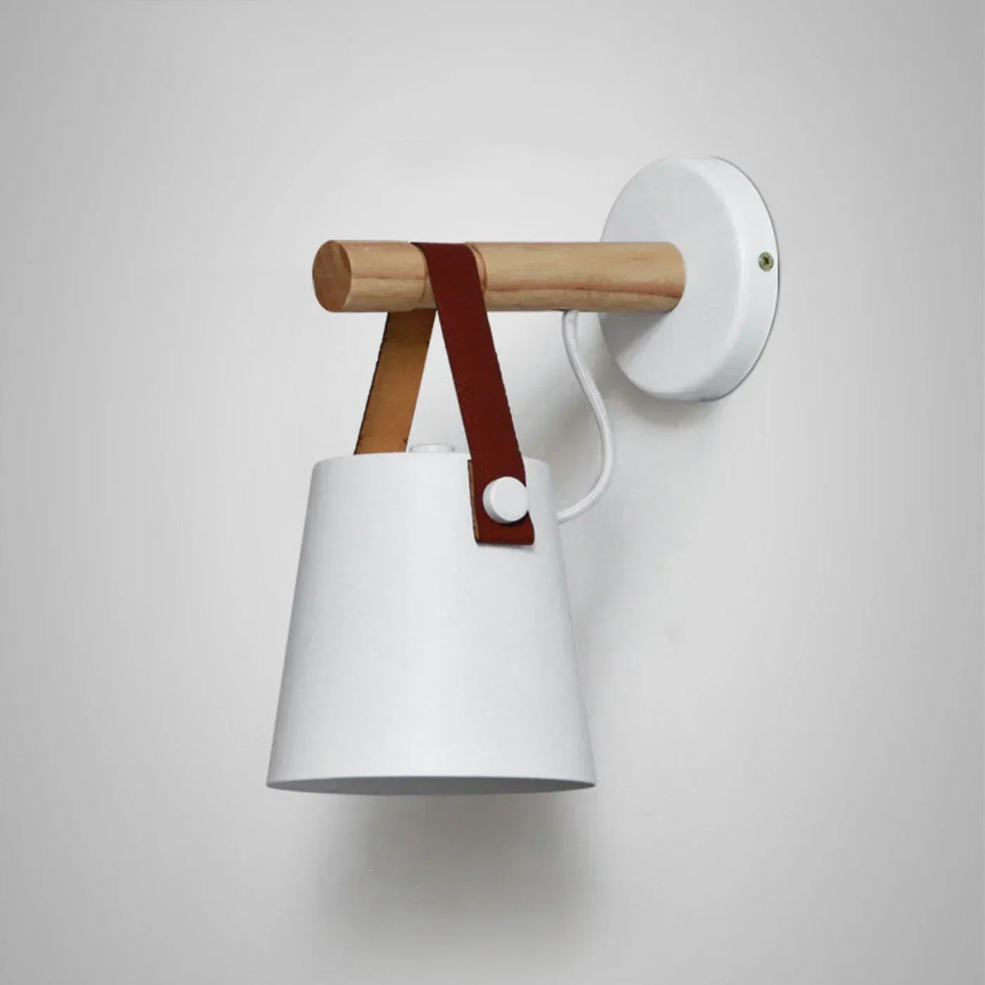 Nordlys wooden and leather wall lamp – Scandinavian minimalism