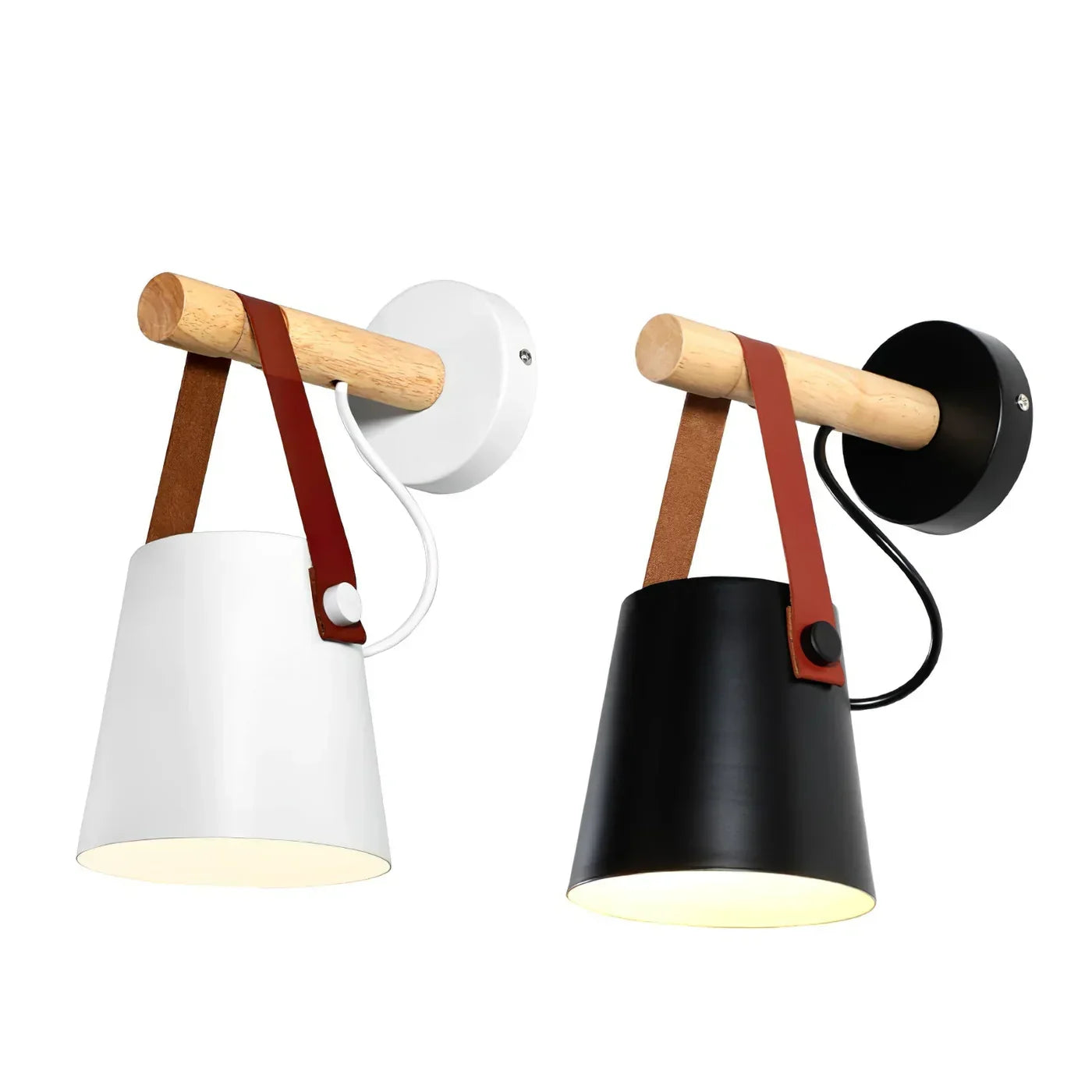 Nordlys wooden and leather wall lamp – Scandinavian minimalism