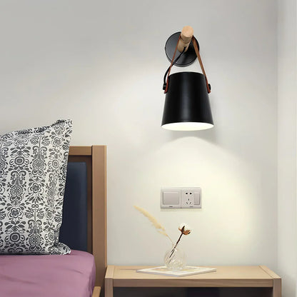 Nordlys wooden and leather wall lamp – Scandinavian minimalism