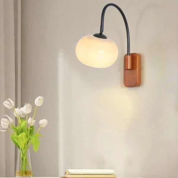 Nordic Glass Wood Wall Lamp