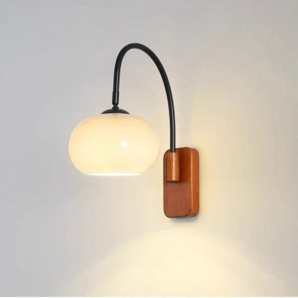 Nordic Glass Wood Wall Lamp