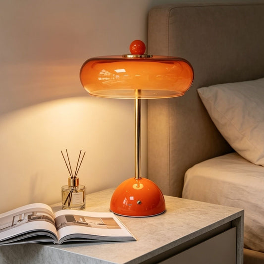 Mira – Retro lampa stołowa LED w kolorze kremowym