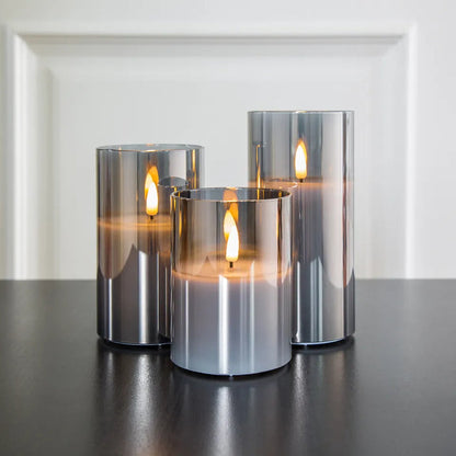 LumiFlame LED – a set of 3 elegant LED candles in a glass casing