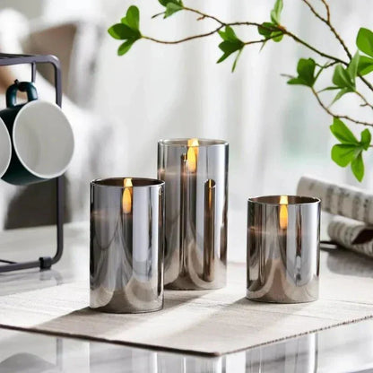 LumiFlame LED – a set of 3 elegant LED candles in a glass casing