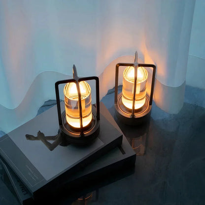 Modern LED table lamp - luxury design with colored glass
