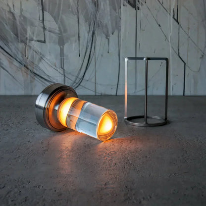 Modern LED table lamp - luxury design with colored glass