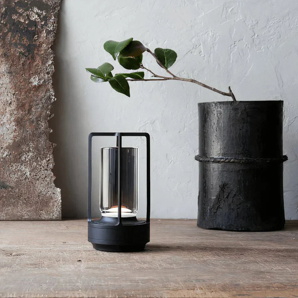 Modern LED table lamp - luxury design with colored glass