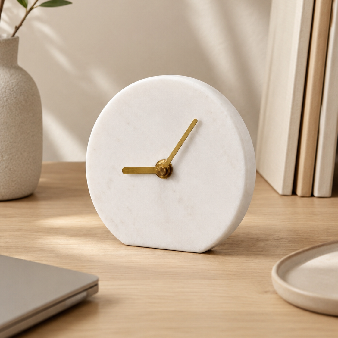Scandinavian style marble table clock