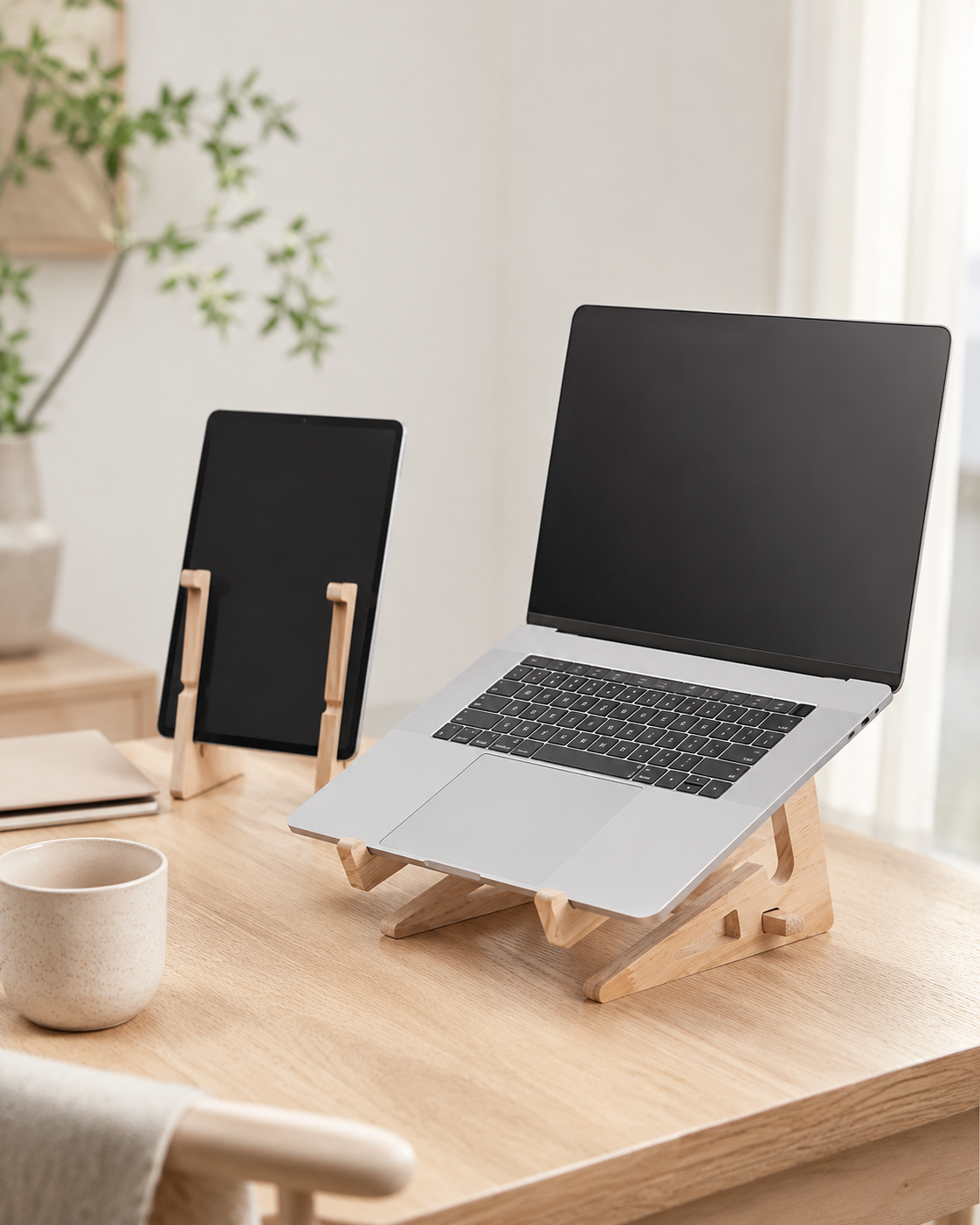 Wooden laptop and tablet stand Nordvior