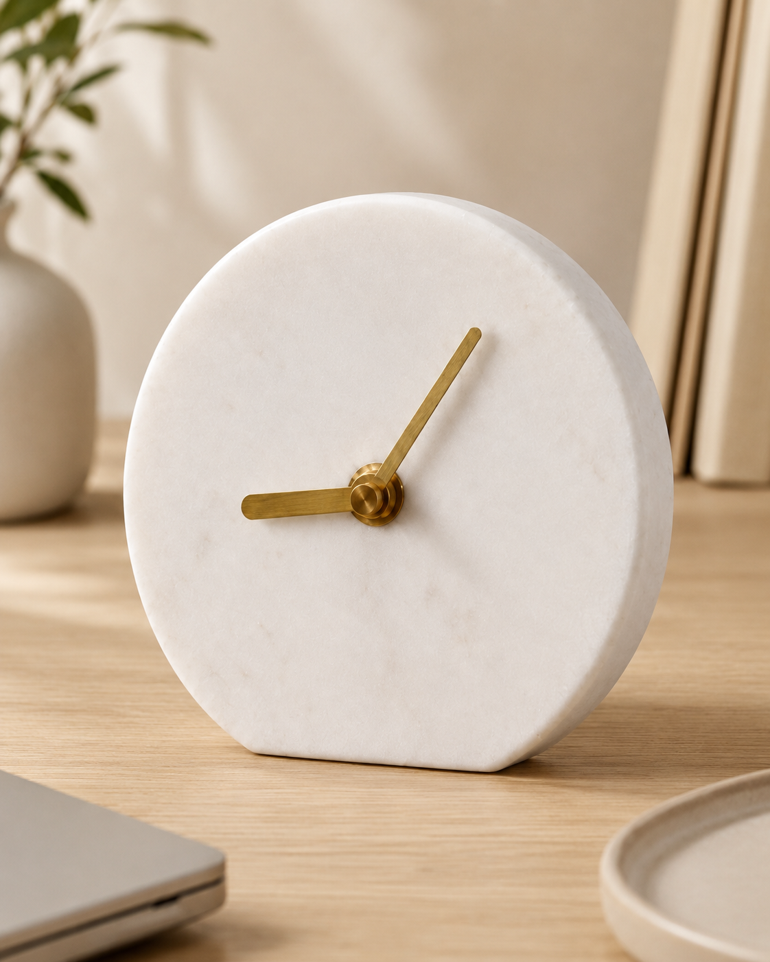 Scandinavian style marble table clock